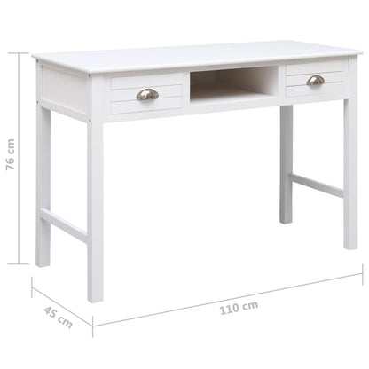 Desk White Solid Paulownia wood and Solid Poplar wood Medium Desk