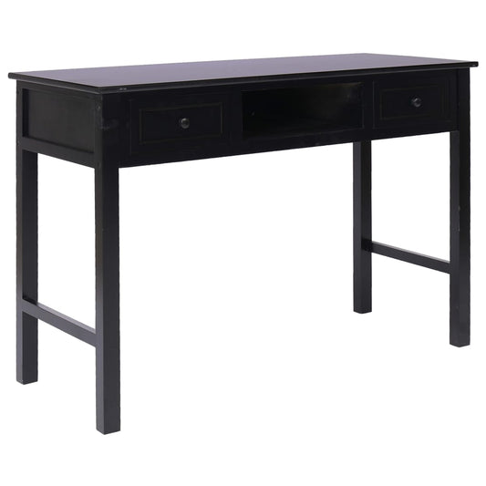 Desk Black Paulownia wood Medium Desk Rectangular Vintage
