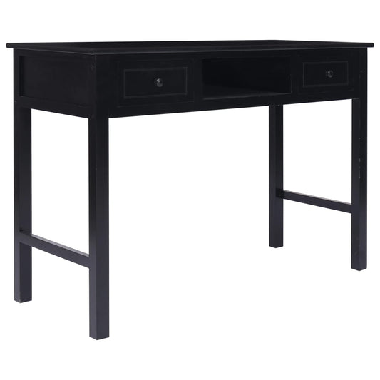 Desk Black Paulownia wood Medium Desk Rectangular Vintage