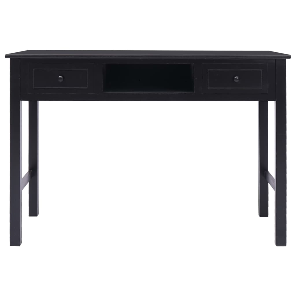 Desk Black Paulownia wood Medium Desk Rectangular Vintage