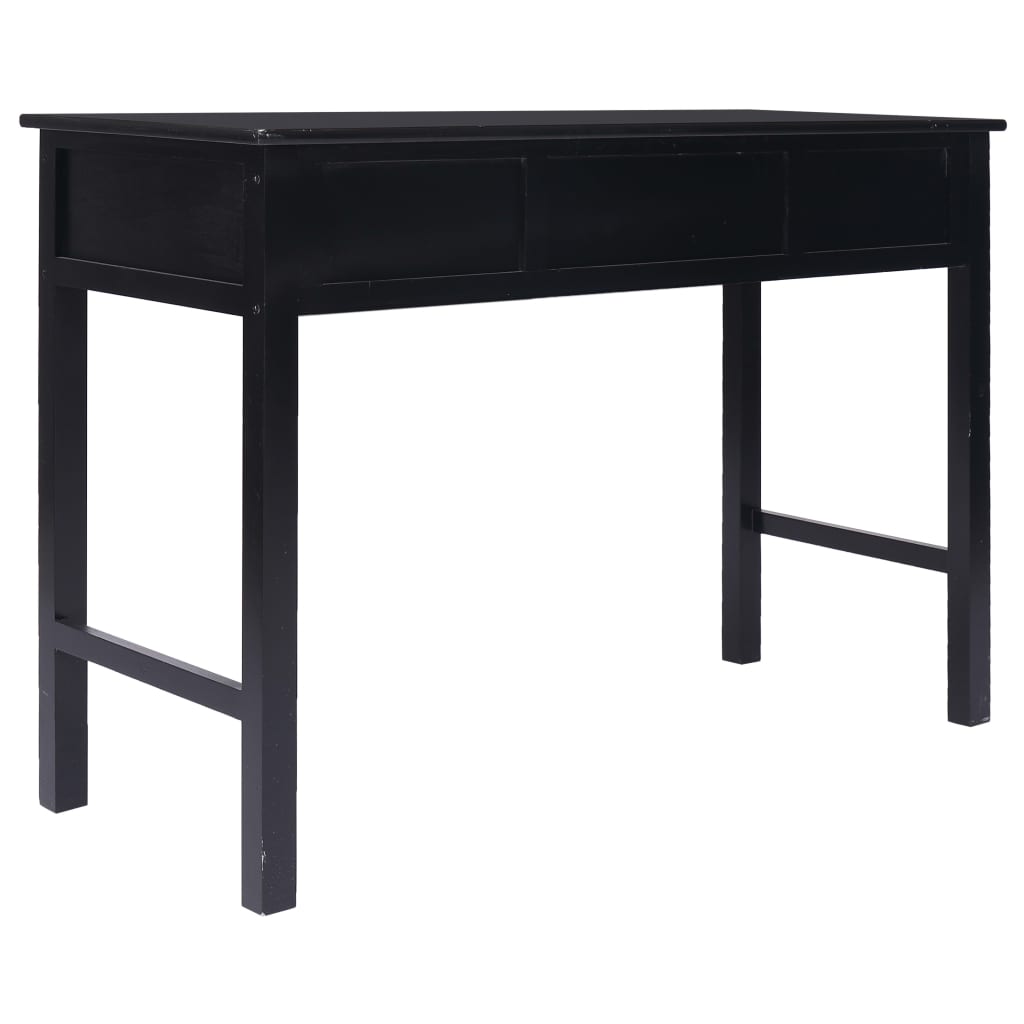 Desk Black Paulownia wood Medium Desk Rectangular Vintage