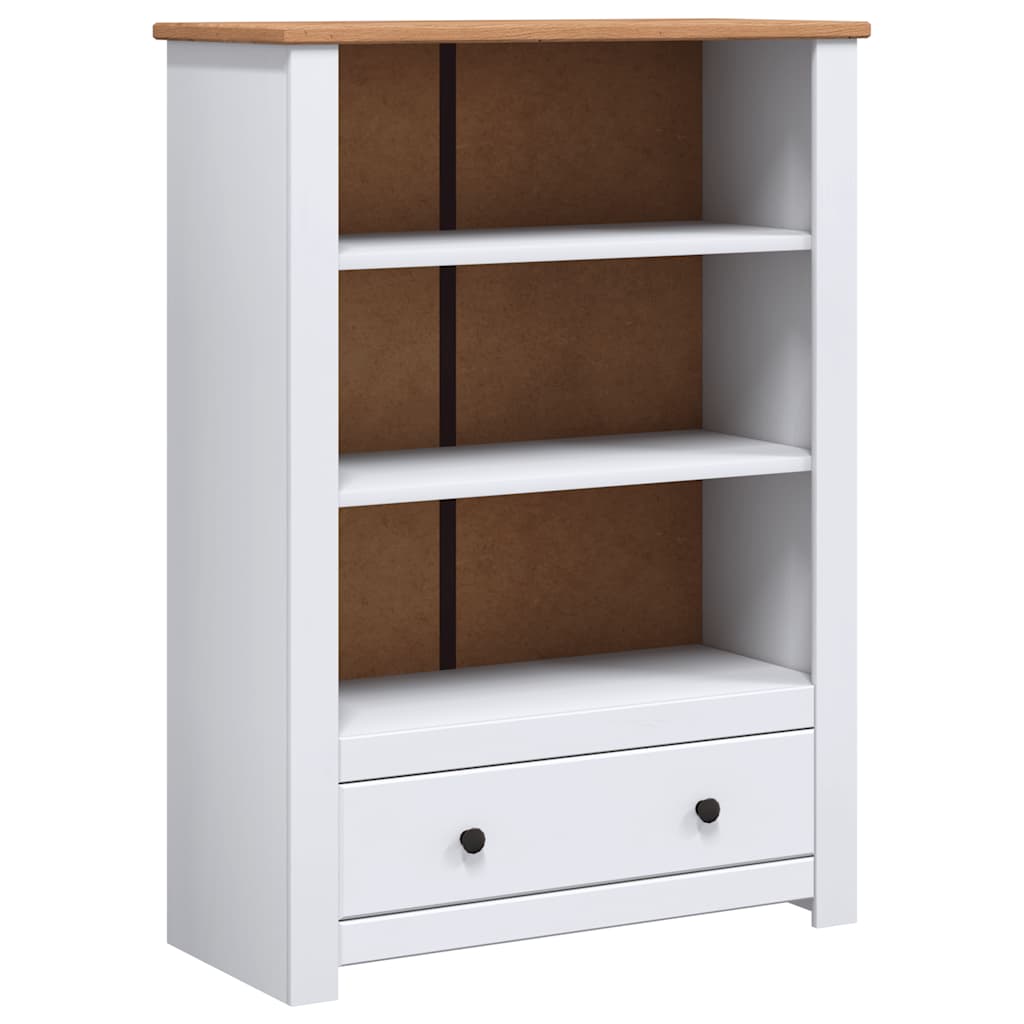 Bookcase White and natural wood Solid pine wood Medium Bookcase