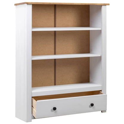 Bookcase White and natural wood Solid pine wood Medium Bookcase