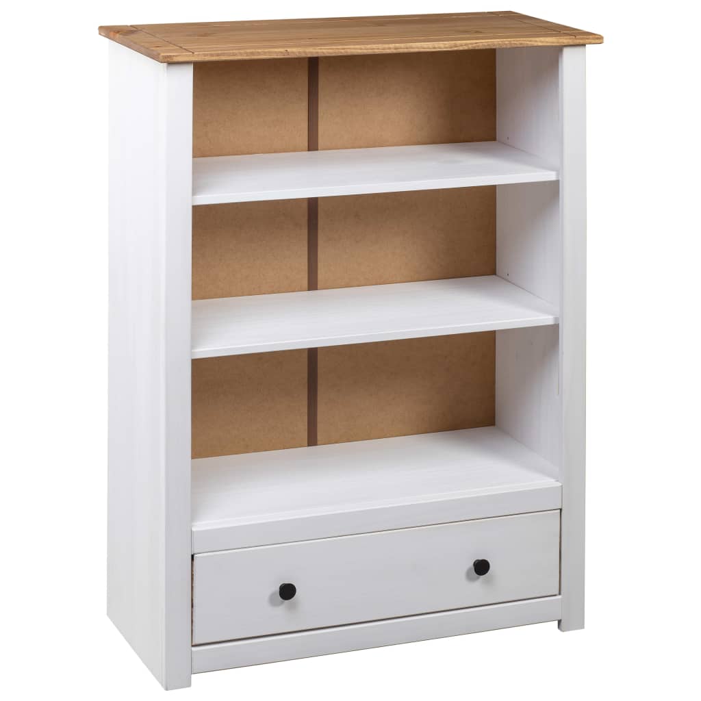 Bookcase White and natural wood Solid pine wood Medium Bookcase