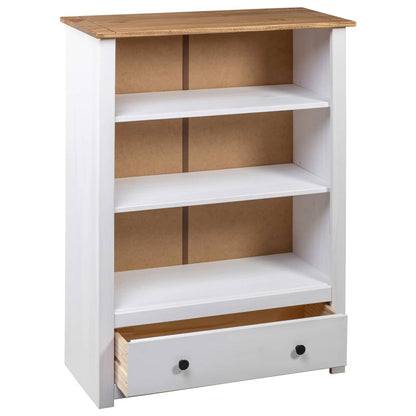 Bookcase White and natural wood Solid pine wood Medium Bookcase