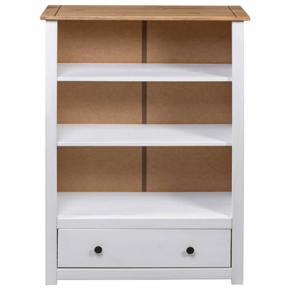 Bookcase White and natural wood Solid pine wood Medium Bookcase