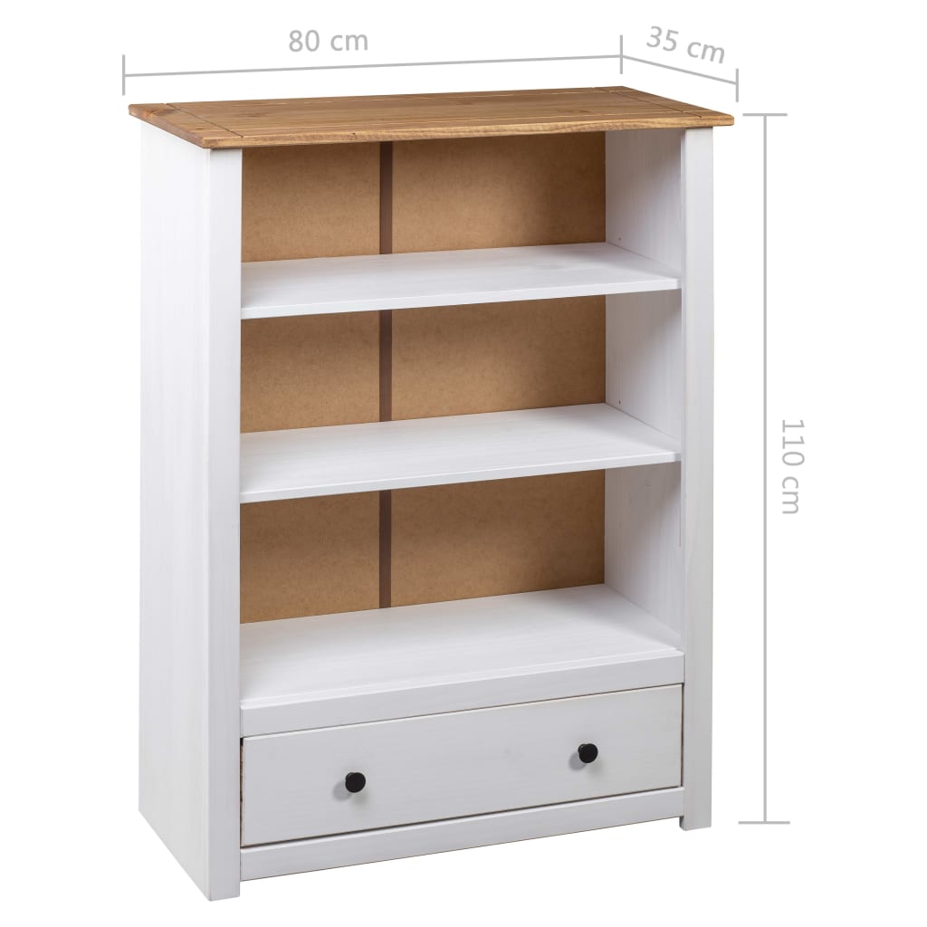 Bookcase White and natural wood Solid pine wood Medium Bookcase