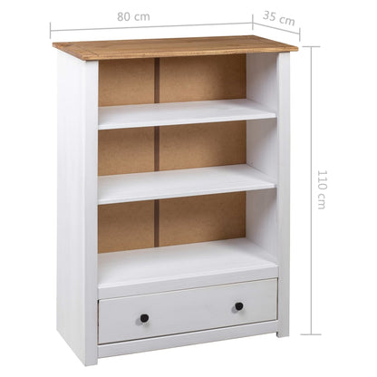 Bookcase White and natural wood Solid pine wood Medium Bookcase