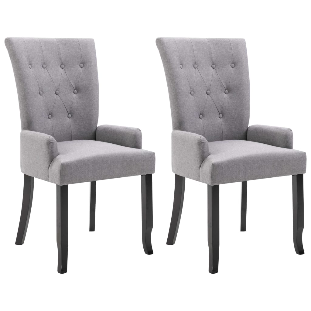 Dining Chair Set of 2 Light Grey