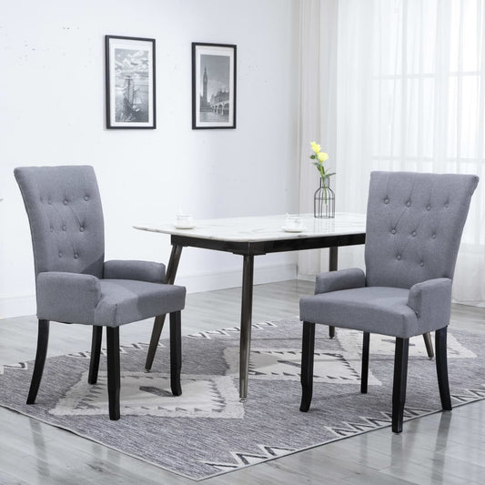 Dining Chair Set of 2 Light Grey