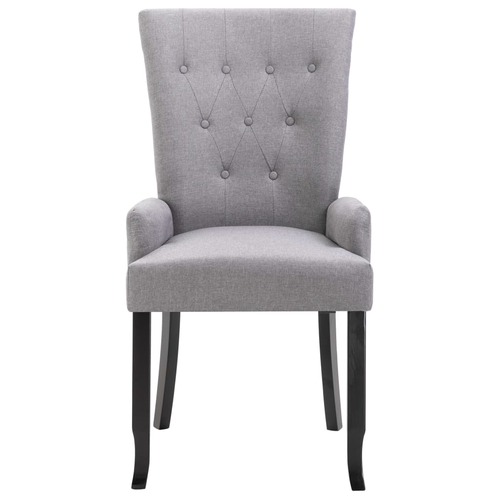 Dining Chair Set of 4 Light grey Polyester Standard Ergonomic