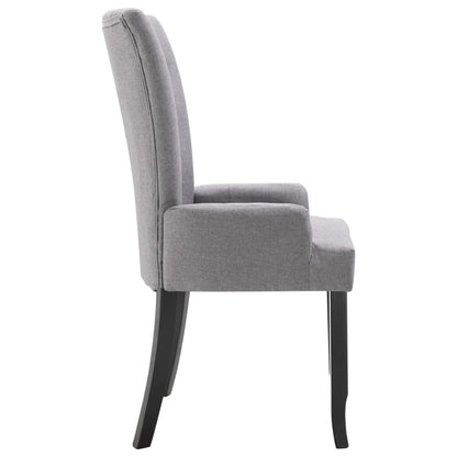 Dining Chair Set of 4 Light grey Polyester Standard Ergonomic