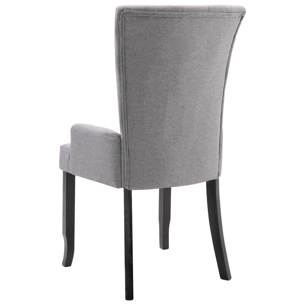 Dining Chair Set of 4 Light grey Polyester Standard Ergonomic