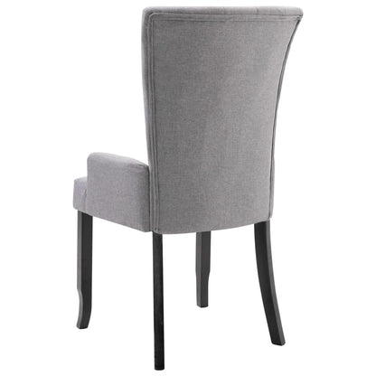 Dining Chair Set of 6 Light Gray Polyester Standard Ergonomic