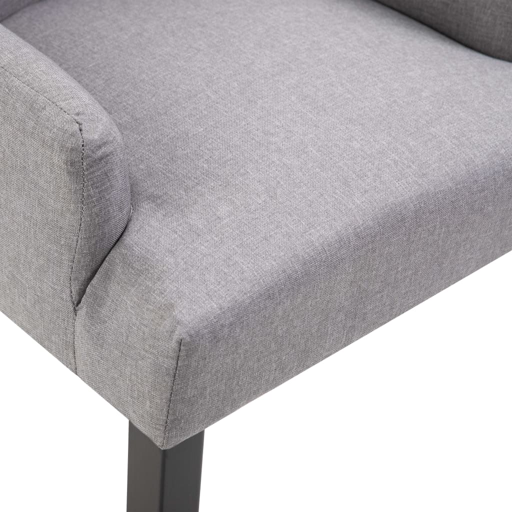 Dining Chair Set of 6 Light Gray Polyester Standard Ergonomic