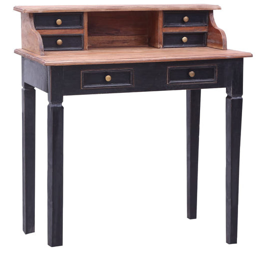 Writing Desk Natural and black Solid mahogany wood Medium