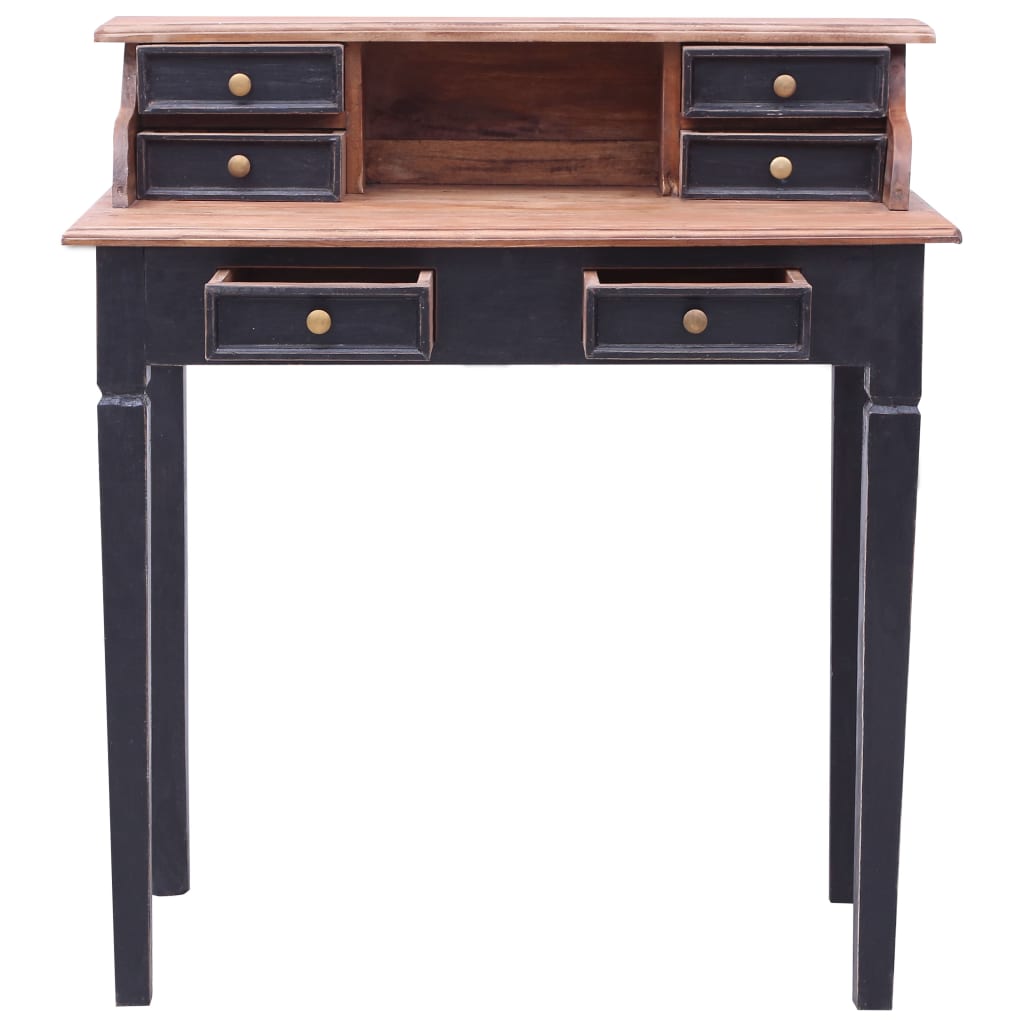 Writing Desk Natural and black Solid mahogany wood Medium
