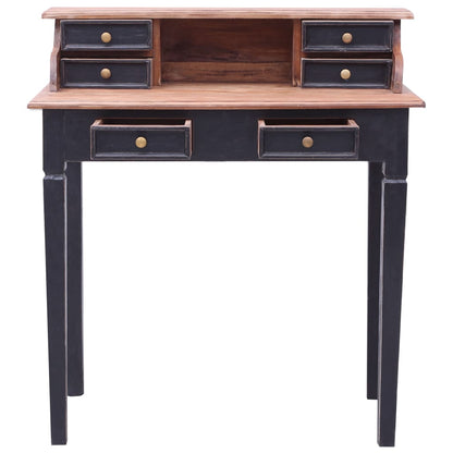 Writing Desk Natural and black Solid mahogany wood Medium