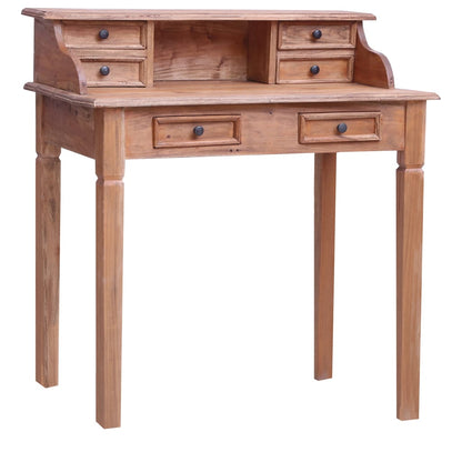 Writing Desk Warm Brown Solid Mahogany Wood Medium Writing Desk