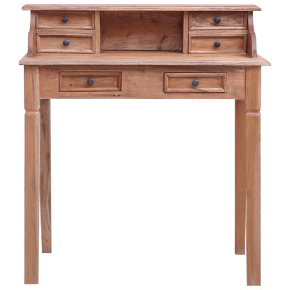 Writing Desk Warm Brown Solid Mahogany Wood Medium Writing Desk