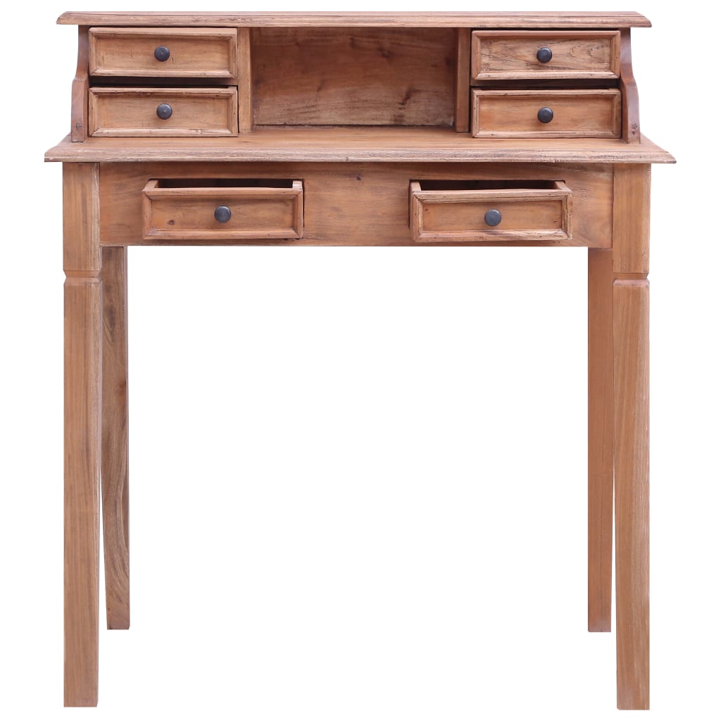 Writing Desk Warm Brown Solid Mahogany Wood Medium Writing Desk
