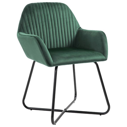 Dining Chair Set of 4 Green Velvet Standard Ergonomic