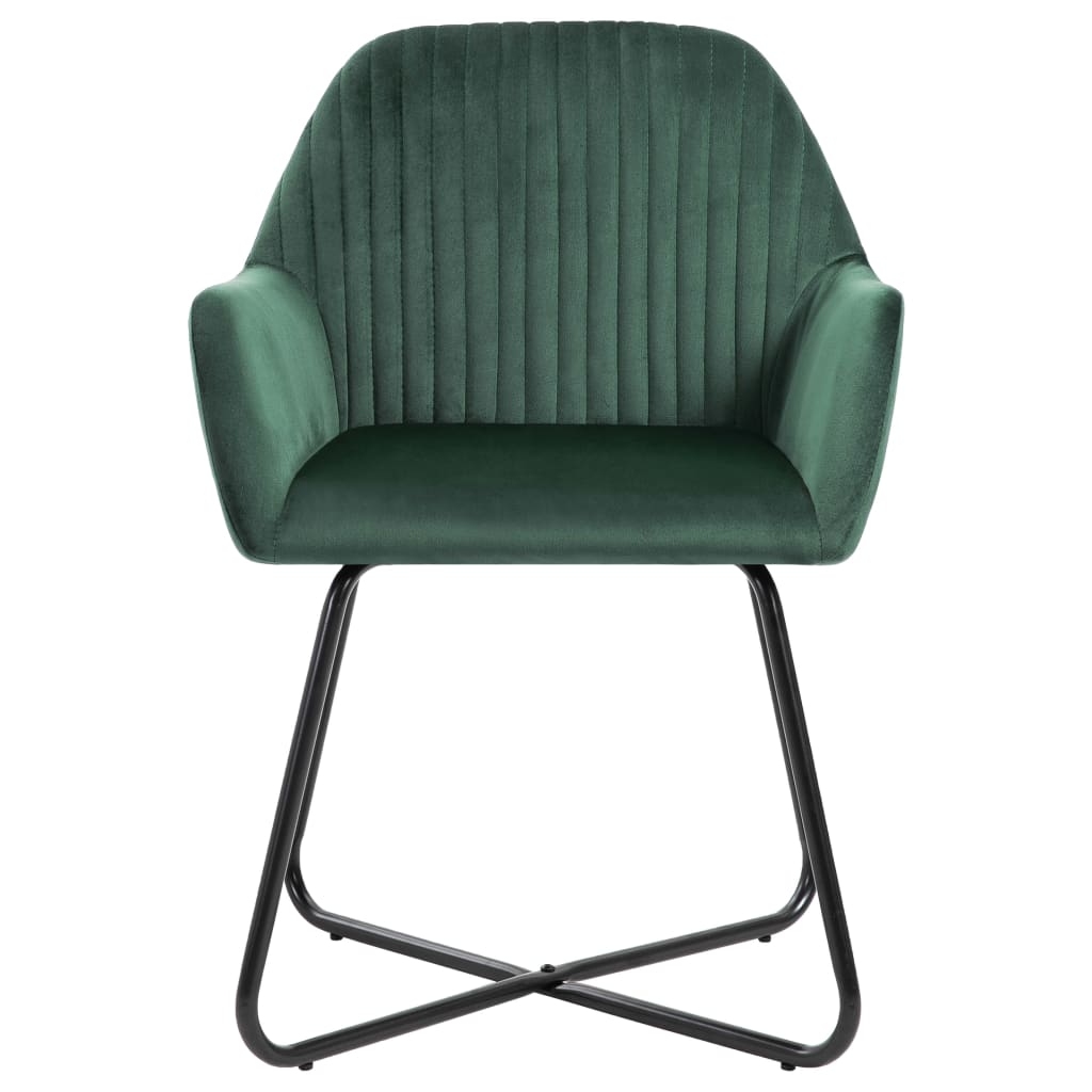 Dining Chair Set of 4 Green Velvet Standard Ergonomic