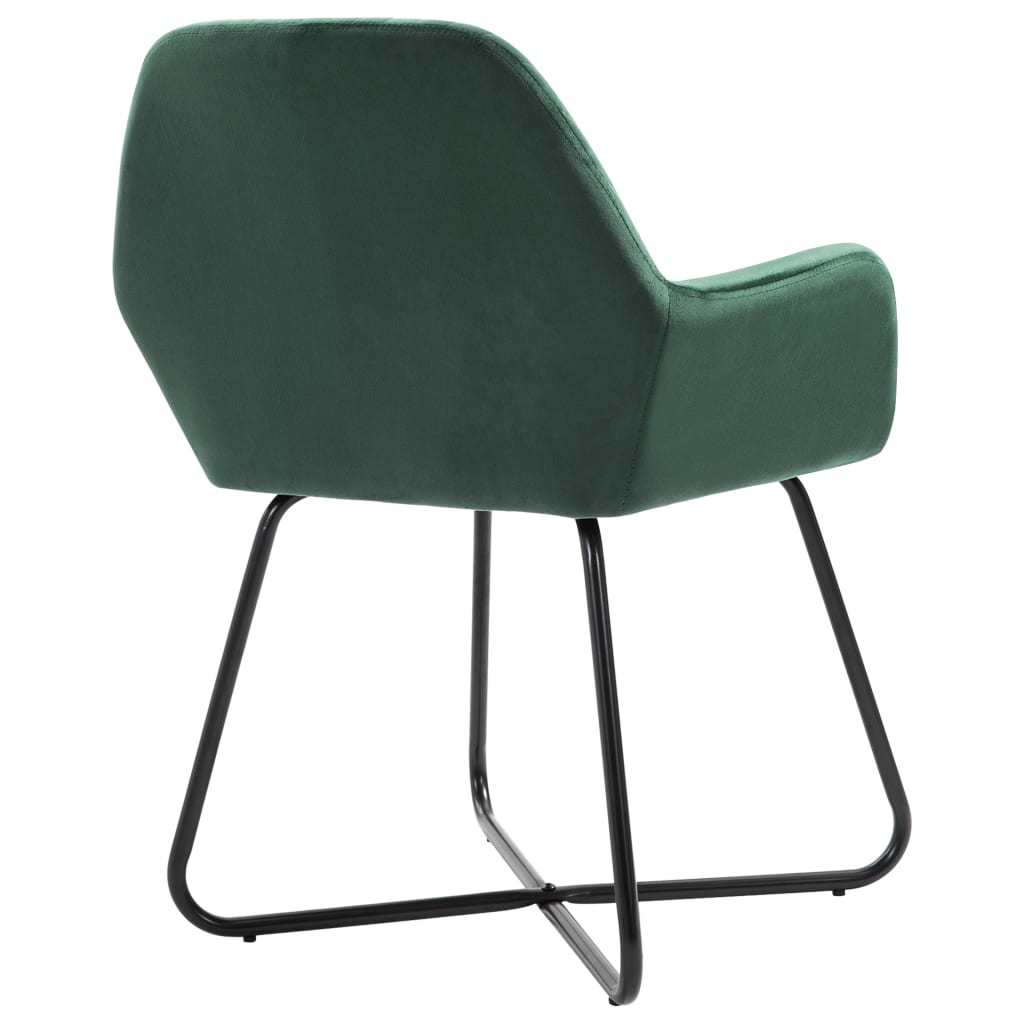 Dining Chair Set of 4 Green Velvet Standard Ergonomic