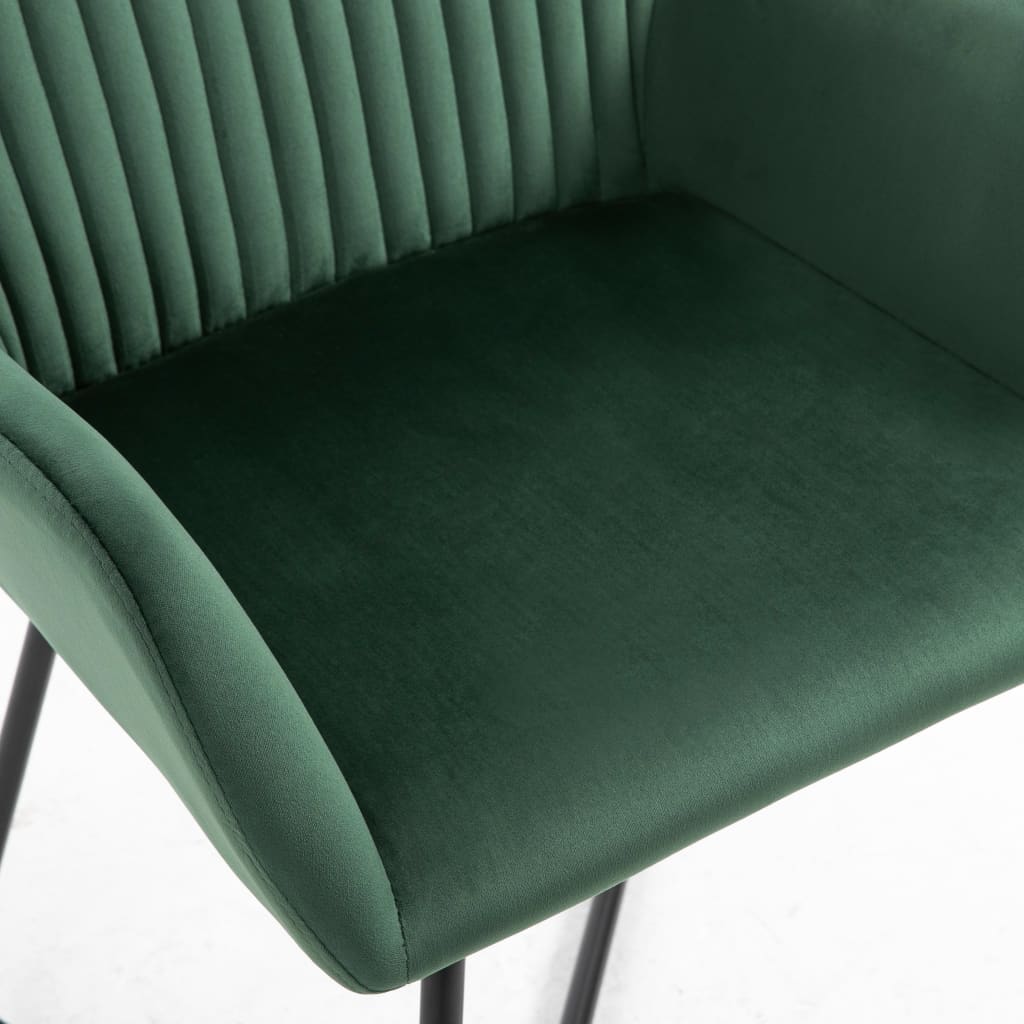 Dining Chair Set of 4 Green Velvet Standard Ergonomic