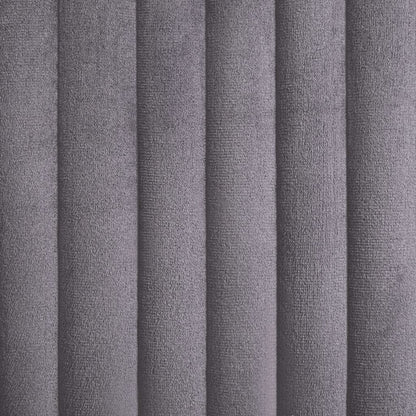 Dining Chair Set of 4 Grey Velvet and Powder-Coated Steel