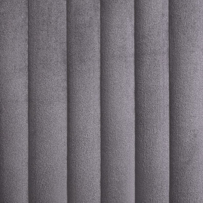 Dining Chair Set of 6 Grey Velvet and Powder-Coated Steel