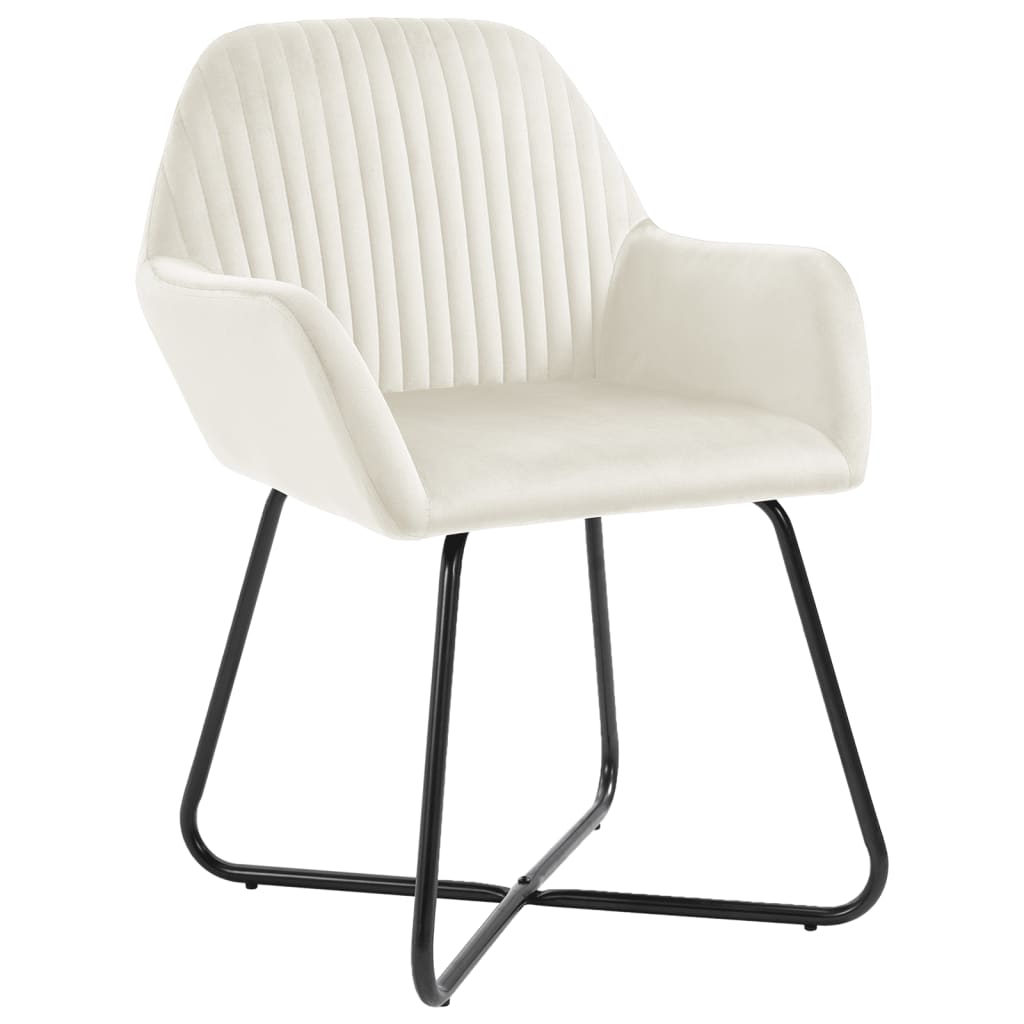 Dining Chair Set of 4 Cream Velvet Standard Ergonomic