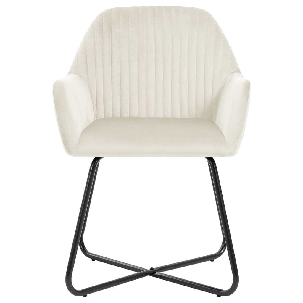 Dining Chair Set of 4 Cream Velvet Standard Ergonomic
