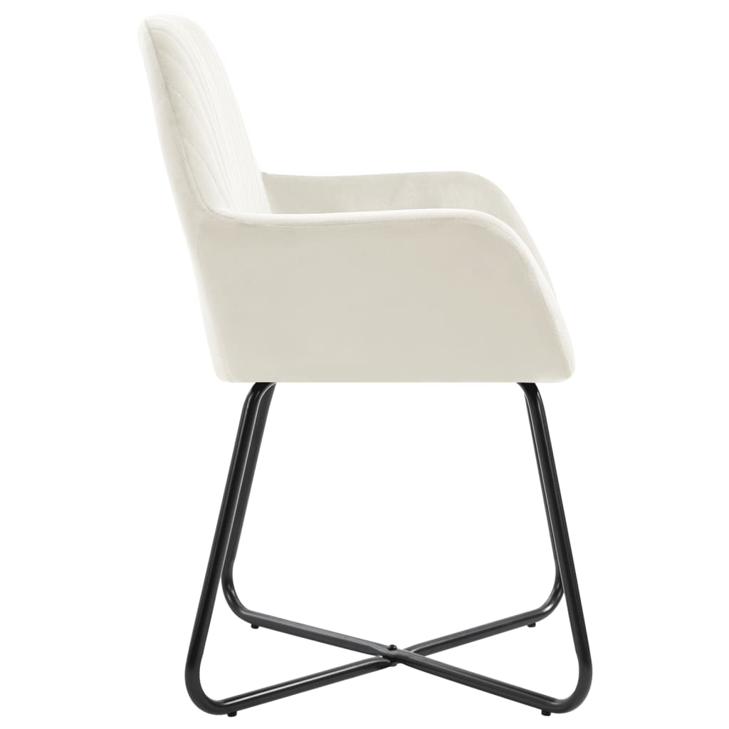 Dining Chair Set of 4 Cream Velvet Standard Ergonomic