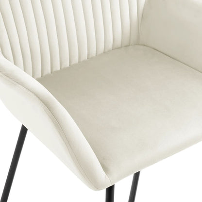 Dining Chair Set of 4 Cream Velvet Standard Ergonomic