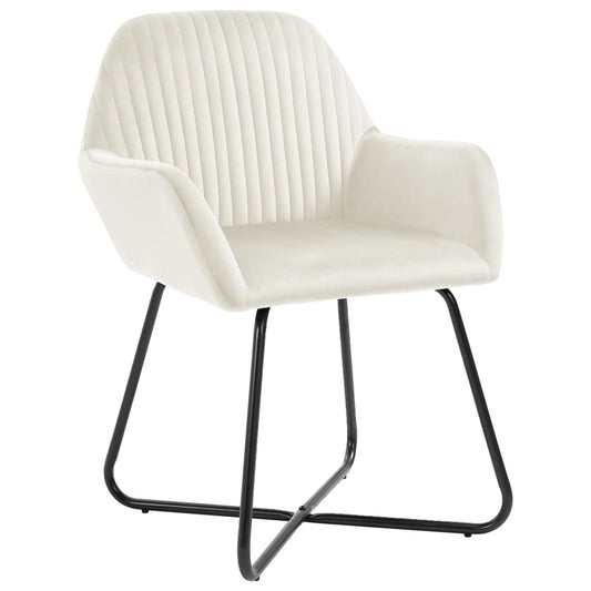 Dining Chairs 6 pcs Cream Velvet