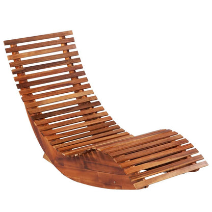 Sun Lounger Set of 2 Light brown Acacia wood