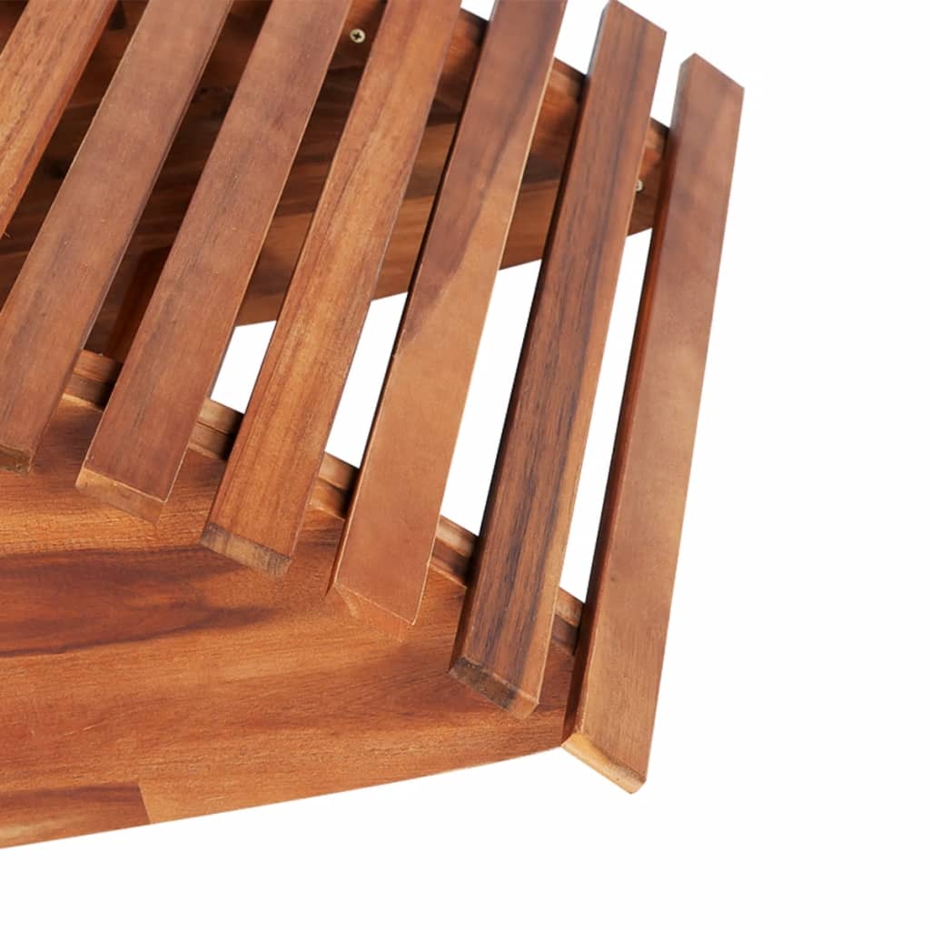 Sun Lounger Set of 2 Light brown Acacia wood