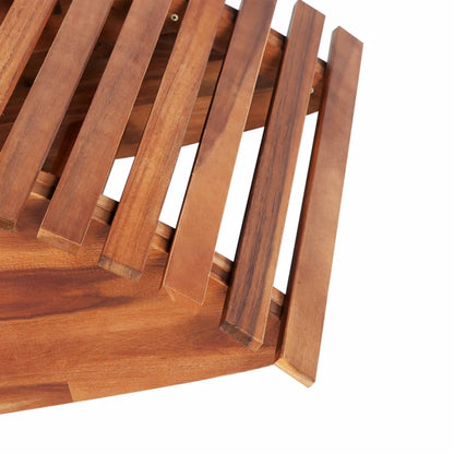 Sun Lounger Set of 2 Light brown Acacia wood