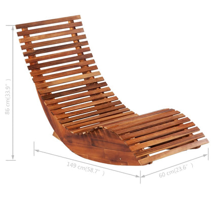 Sun Lounger Set of 2 Light brown Acacia wood