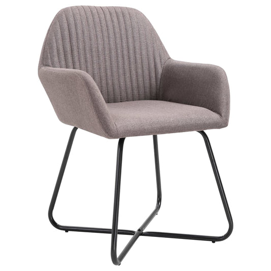 Dining Chair Set of 4 Taupe Polyester and Powder-Coated Steel