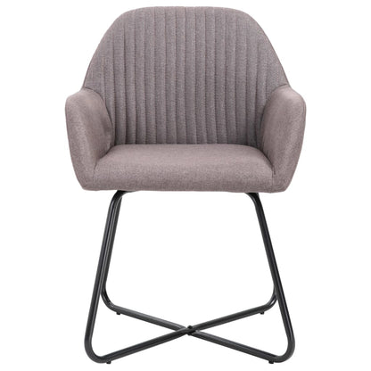 Dining Chair Set of 4 Taupe Polyester and Powder-Coated Steel