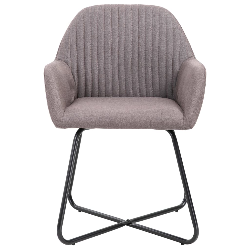 Dining Chair Set of 4 Taupe Polyester and Powder-Coated Steel