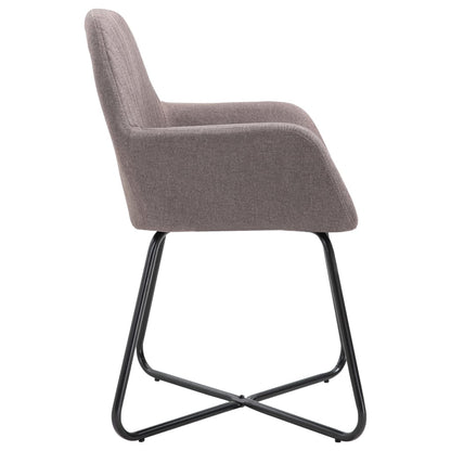 Dining Chair Set of 4 Taupe Polyester and Powder-Coated Steel