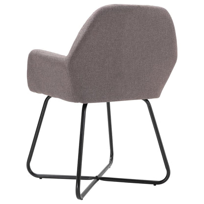 Dining Chair Set of 4 Taupe Polyester and Powder-Coated Steel