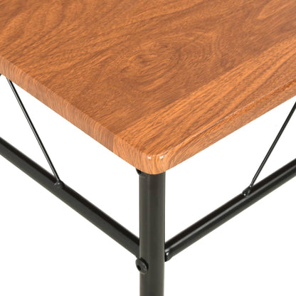 Dining Chair Set of 2 Brown and Black MDF and Steel Standard