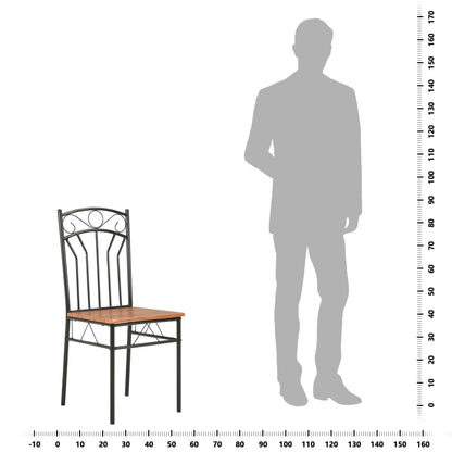 Dining Chair Set of 2 Brown and Black MDF and Steel Standard