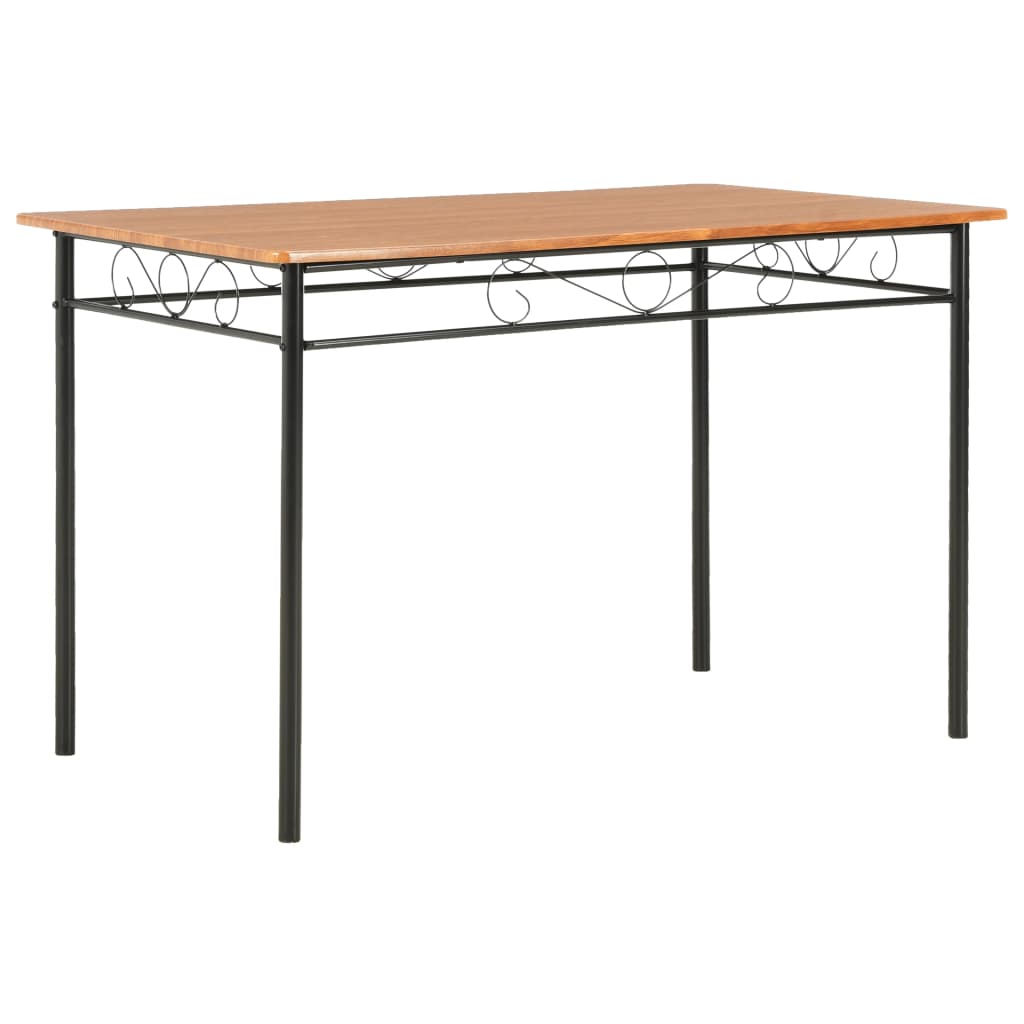 Dining Table Brown and black MDF top and steel frame Sturdy