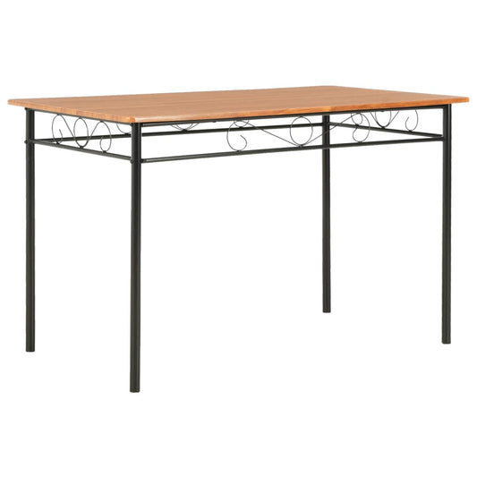 Dining Table Brown and black MDF top and steel frame Sturdy