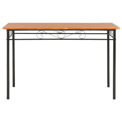 Dining Table Brown and black MDF top and steel frame Sturdy